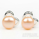 Fashion Style 6-7mm Natural Pink Freshwater Pearl Studs Earrings with Heart Shape Accessories