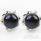 Fashion Style 9-10mm Natural Black makeanveden helmen Studs korvakorut kukka Tarvikkeet