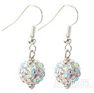 Classic and Simple Design 10mm White with Colorful Round Rhinestone Ball Earrings