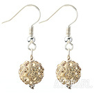 Classic and Simple Design 10mm Champagne Round Rhinestone Ball Earrings