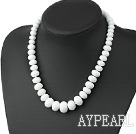 white porcelain graduated  necklace