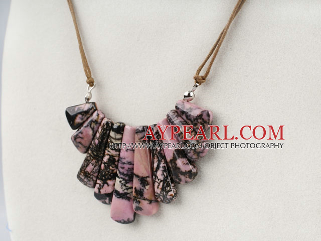 Rhodochrosite beaded necklace with extendable chain