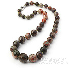 grass green stone beaded graduated necklace