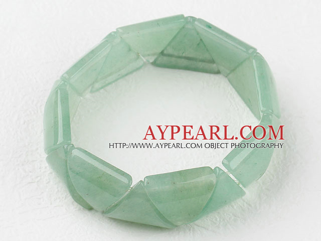 Elegant 18Mm Triangle Shape Aventurine Elastic Stretch Bangle Bracelet