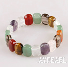 multicolor gem stone stretchy bangle bracelet