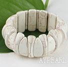 20*25mm white turquoise elastic bangle bracelet 