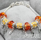 Fashion Style Orange Colored Glaze Charm Bracelet