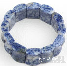 Big Style Concave Shape Sodalite Stretch Bangle Bracelet