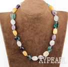 18 inches seven colored stone necklace with moonlight clasp