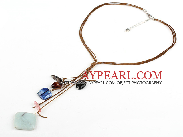 multi color stone necklace