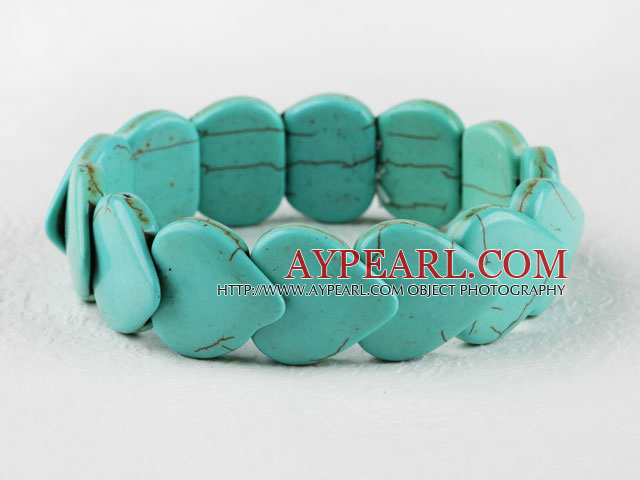 20*25mm heart shape turquoise elastic bangle bracelet 