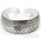 Fashion Style Carved Geometric Patterns Bold Adjustable Metal Bangle Bracelet