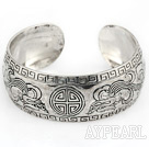 Classic Style Carved Dragon Pattern Bold Adjustable Metal Bangle