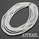 hot costume jewelry multi strand white shell beads necklace with flower