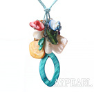 multi color shell necklace with extendable chain