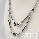 double strand Czech crystal necklace with extendable chain