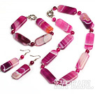 pink agate set(necklace, bracelet and earrings)