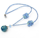lovely style crystal and blue agate necklace