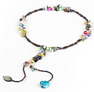 free style pear and multi color stone necklace