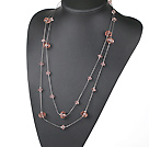 51.2 inches stunning pink manmade crystal necklace