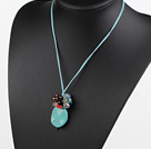 crystal and turquoise  necklace with extendable chain