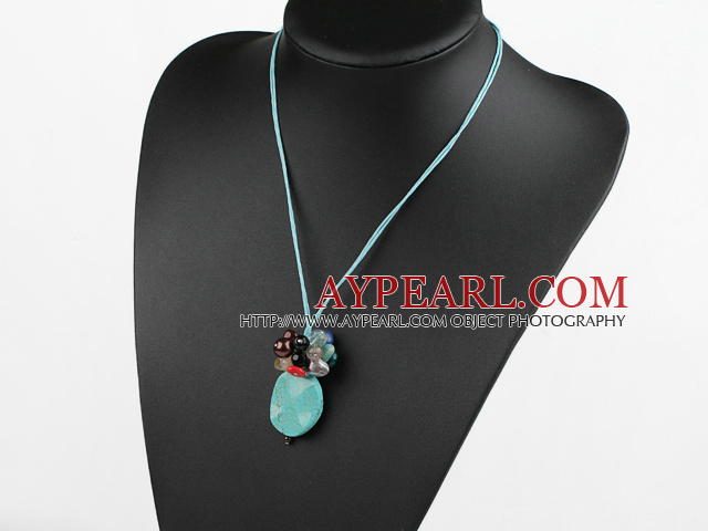 crystal and turquoise  necklace with extendable chain