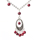 18.1 inches 6-7mm bright red pearl necklace