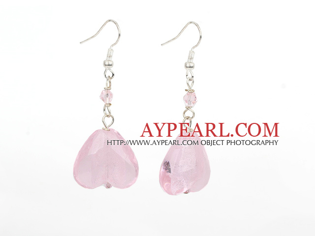 austrian pink crystal colored glaze earrings