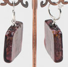 Square Shape Purple Colored Glaze Earrings