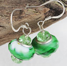 Lovely Style Green Crystal and Colored Glaze Earrings