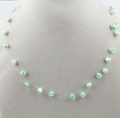 Fancy Style Light Green Freshwater Pearl Bridal Necklace