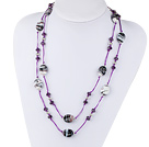 long style 47.2 inches colored glaze and crystal necklace