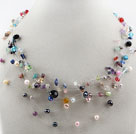 Assorted Multi Color Freshwater Pearl and Crystal and Multi Stone Necklace