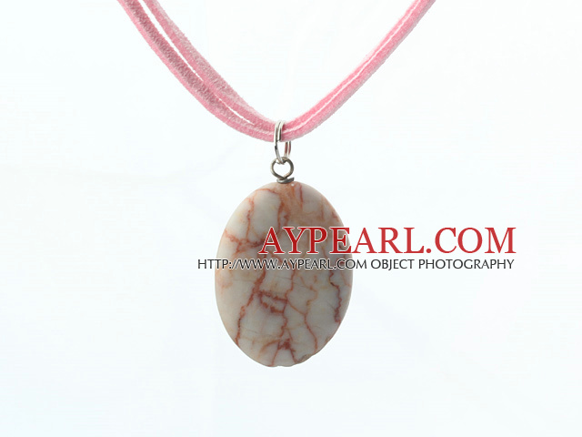 red strip stone pendant necklace with extendable chain