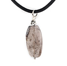 smoqy quartze pendant necklace with extendable chain