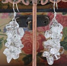 Fashion Cluster Style Chips White Crystal Loop Dangle Earrings With Fish Hook
