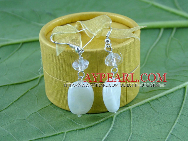 Simple Style White Series Crystal And Colored Glaze Dangle Earring With Fish Hook