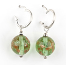Fashion Round Bead Colored Glaze Dangle Earrings With Fish Hook
