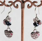 Fashion Heart Shape Colored Glaze Dangle Earrings With Fish Hook