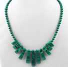 New Design Fan Shape Malachite green Color Taiwan Turquoise Necklace