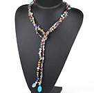 6-8mm multi color pearl long style necklace