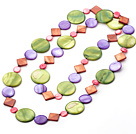 43 inches multi color shell long style necklace