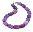 18 inches 16*24mm purple agate necklace with moonlight clasp