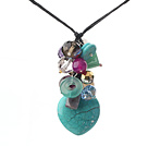 simple and fashion multi color stone and crystal necklace