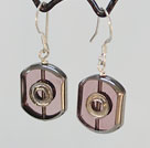 Popular Pink Colored Glaze Loop Earrings With Fish Hook