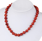 17.5 inches 12mm grass coral beaded necklace