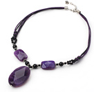 purple agate necklace with extendable chain