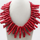 10*60mm Devil Red Coral Big Branch Shape Necklace with Moonlight Clasp