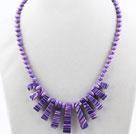New Design Fan Shape Purple Taiwan Turquoise Necklace