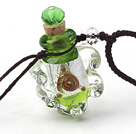 Simple Style Irregular Shape Colored Glaze Perfume Bottle Pendant Necklace (Color Random and The Thread Can Be Adjusted)